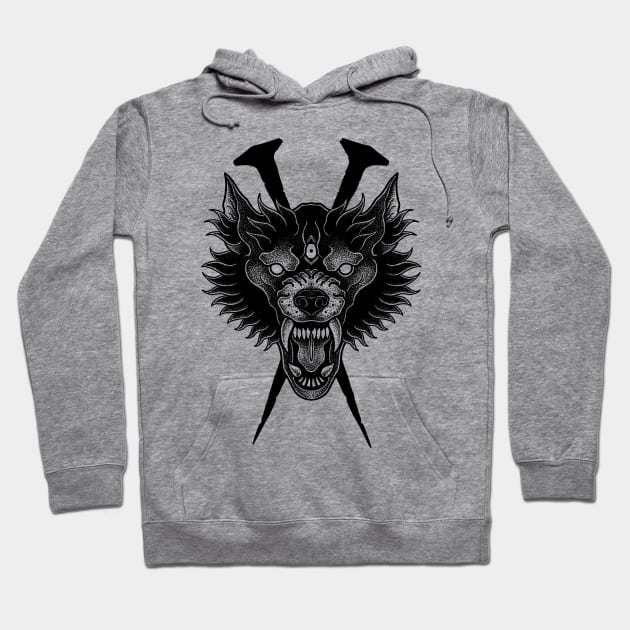 Demonic wolf Hoodie by Sadhakaya